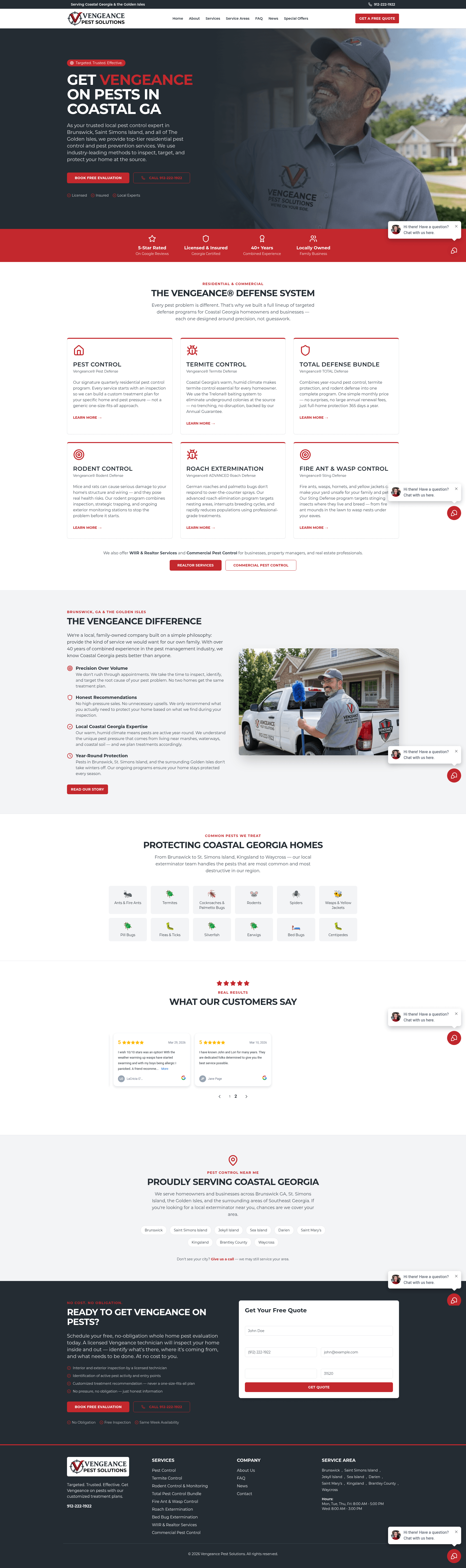 Vengeance Pest Solutions Website