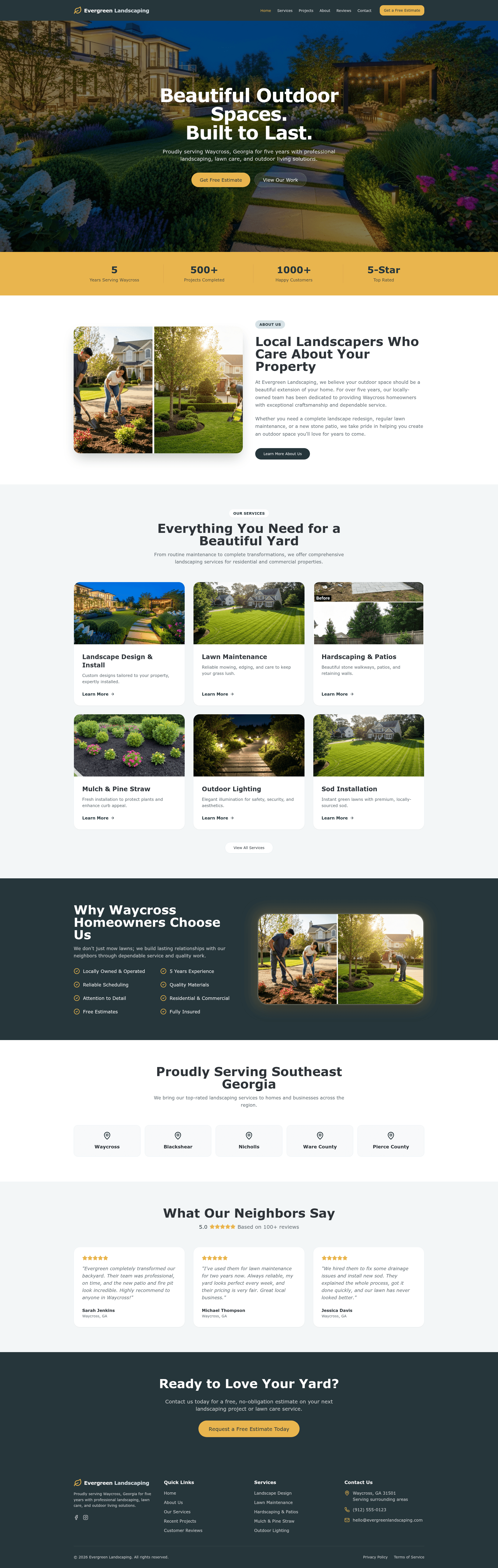 Evergreen Landscaping Website